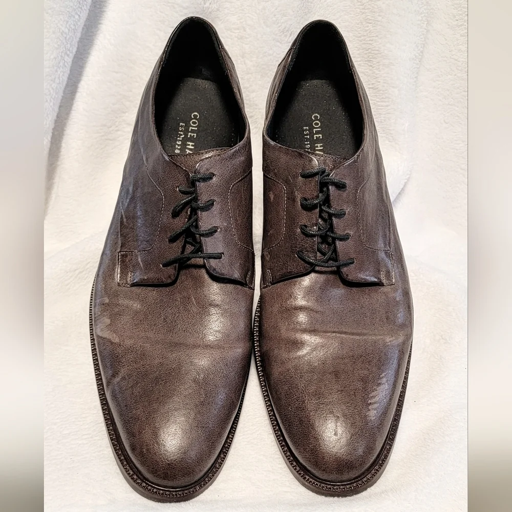 11 Cole Haan Limited Release Grand Os Leather Derby Oxfords C21453 Brown Gray